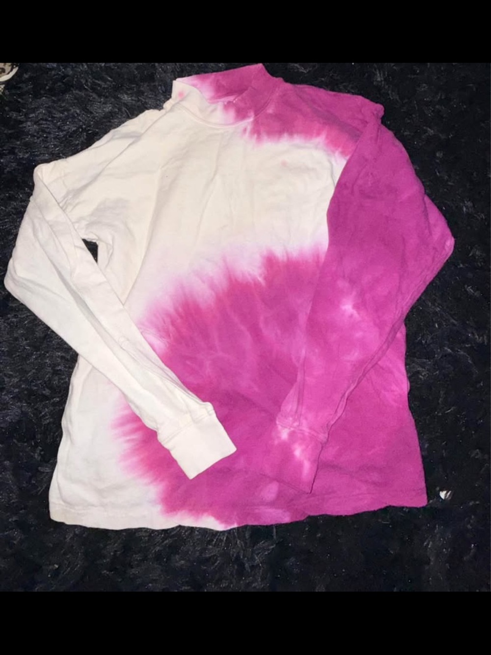 Urban Outfitters White and Hot Pink Tie-Dye Long Sleeve Tee